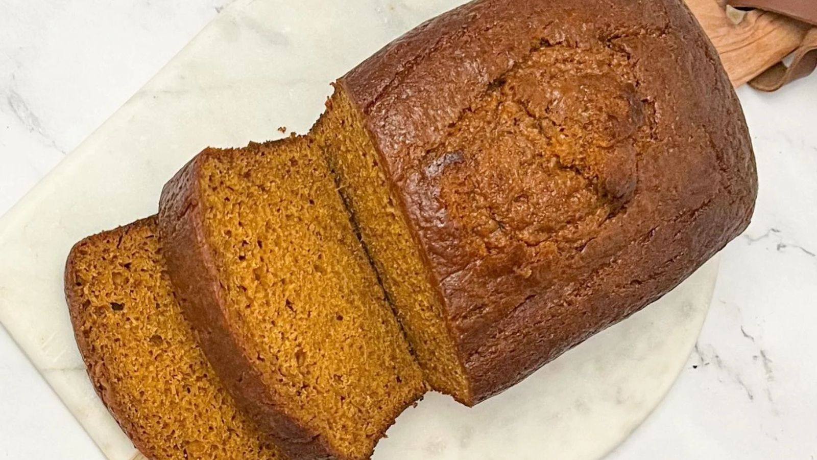 Top view shot of Sliced Pumpkin Bread