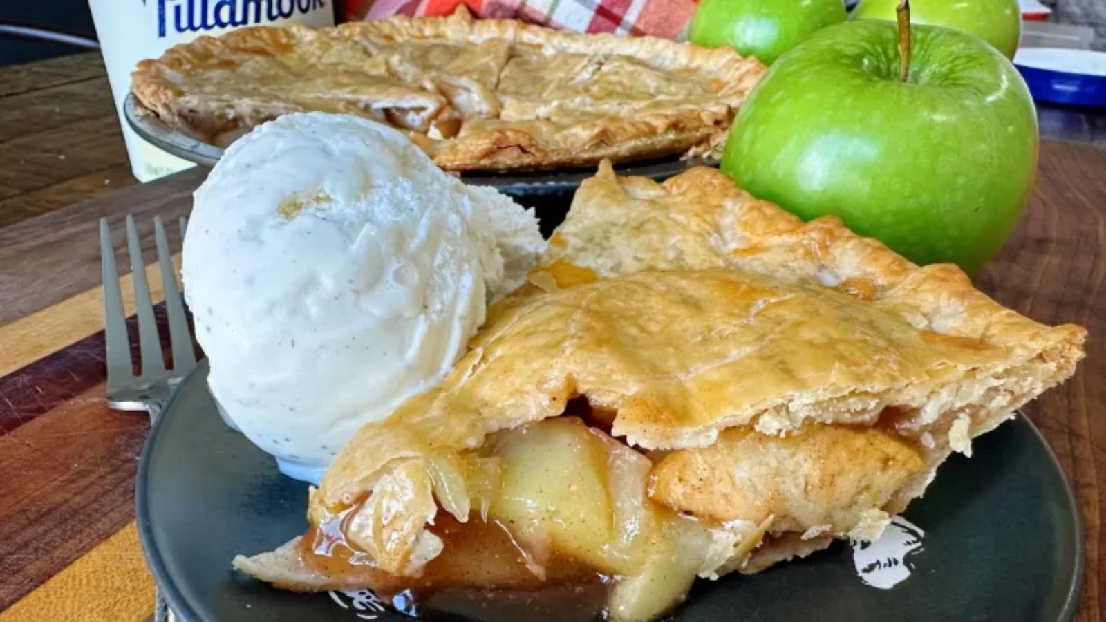 Smoked Apple Pie on a plate.