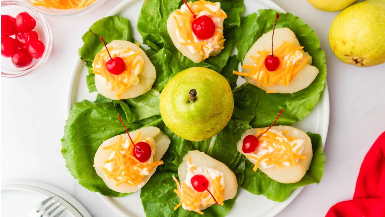 Pear salad on a plate.