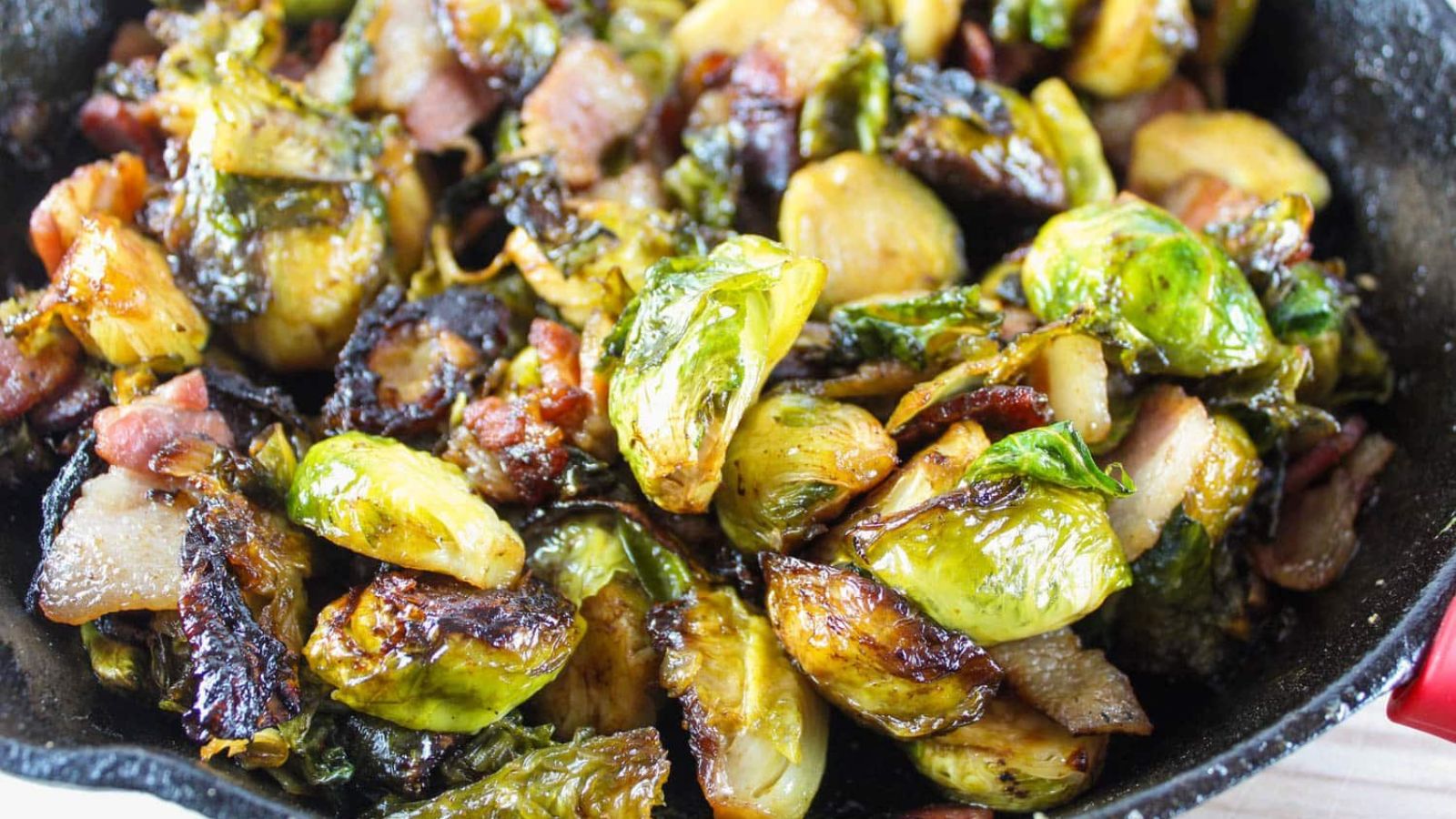 Brussels sprouts in a pan.