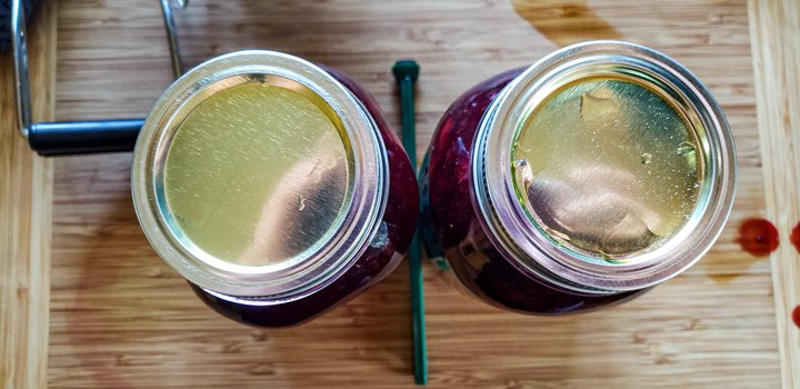 Lids added to the jars.