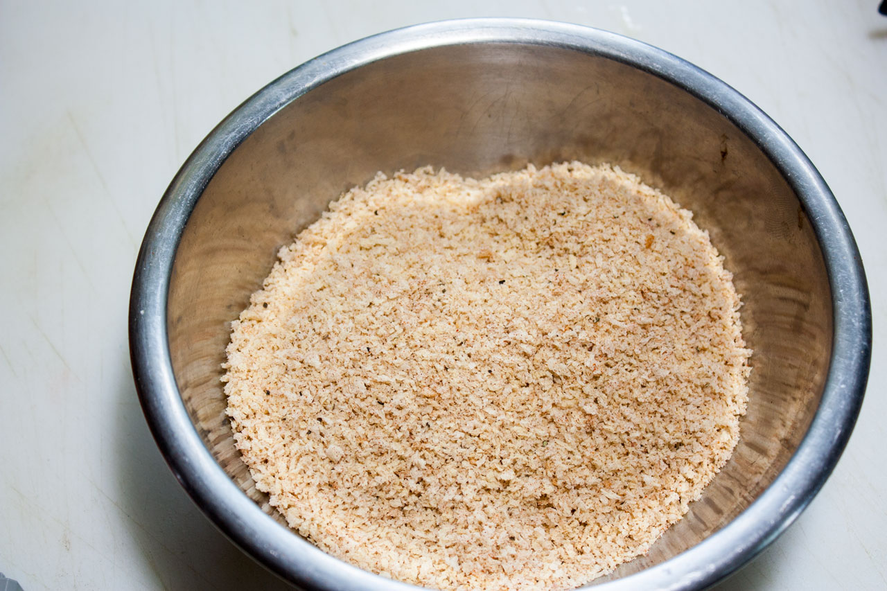 Panko and spices mixed in a bowl.